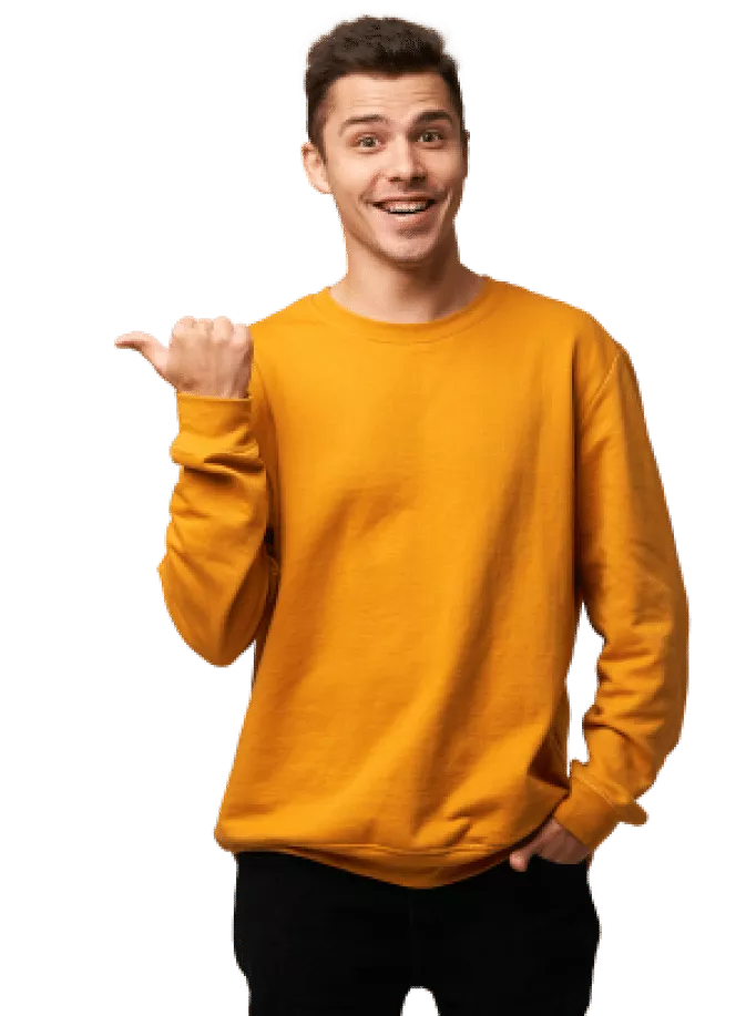 human pointing the unique selling points of forward group